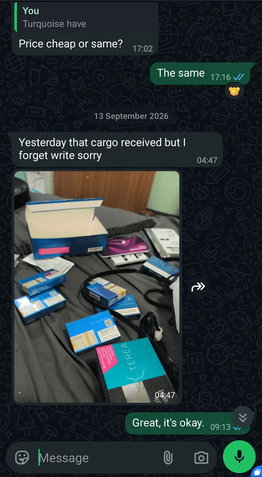 Échange WhatsApp avec un client 4