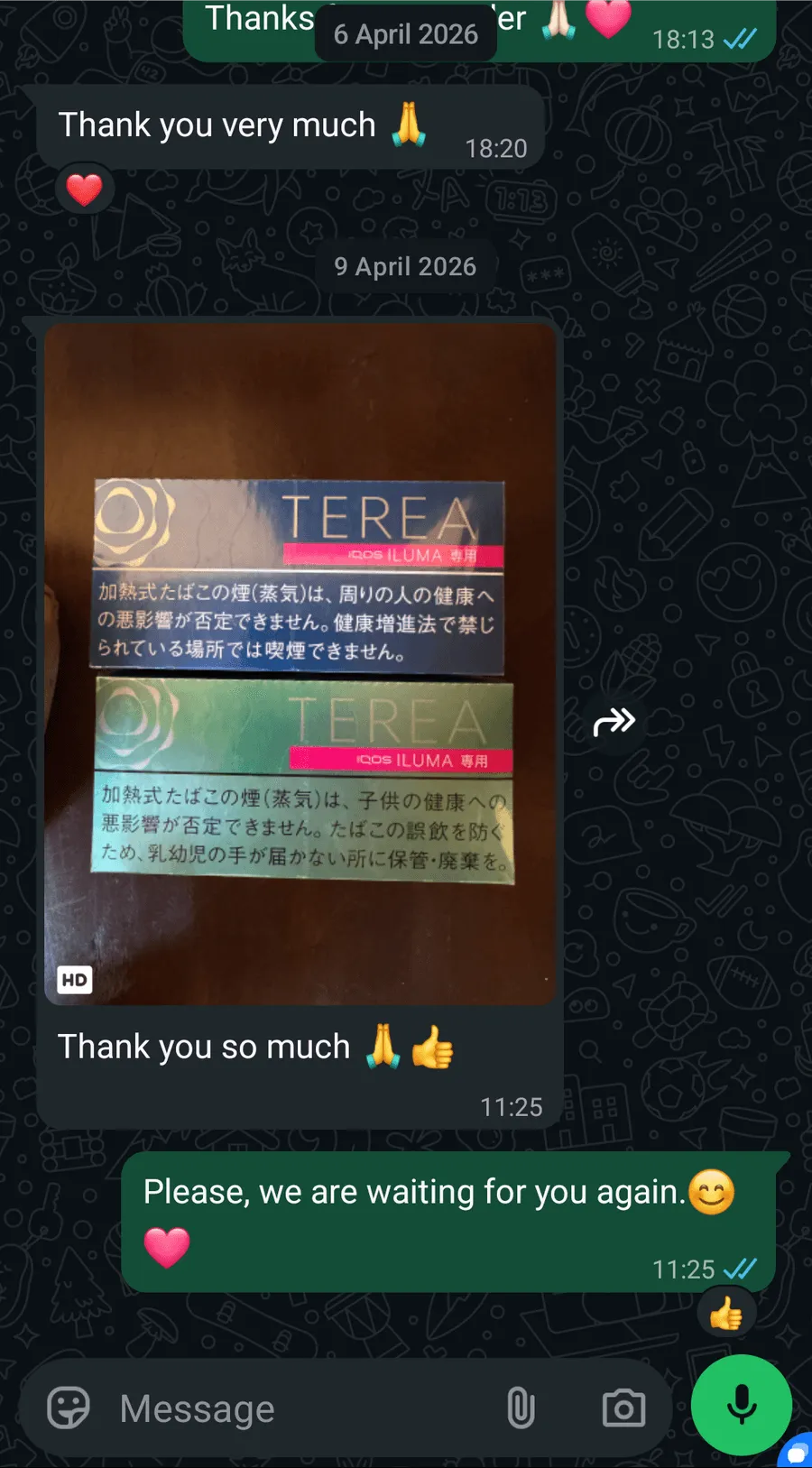 Échange WhatsApp avec un client 5