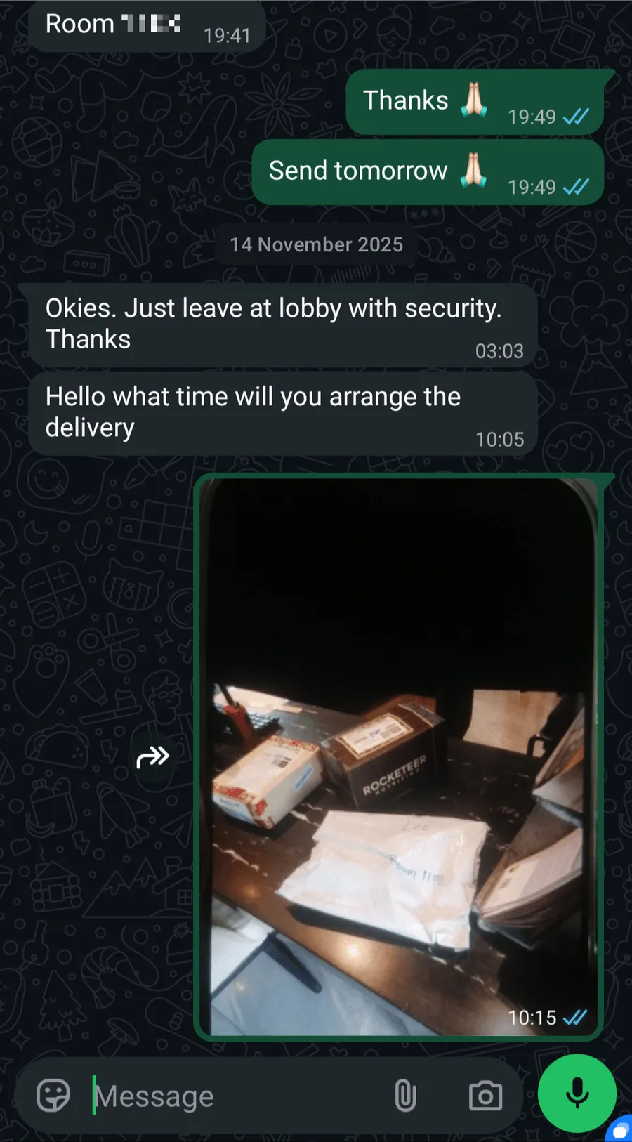 Échange WhatsApp avec un client 7